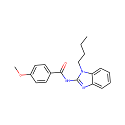 CCCCn1c(NC(=O)c2ccc(OC)cc2)nc2ccccc21 ZINC000036184963