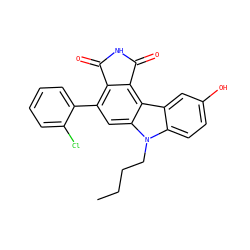 CCCCn1c2ccc(O)cc2c2c3c(c(-c4ccccc4Cl)cc21)C(=O)NC3=O ZINC000035212846