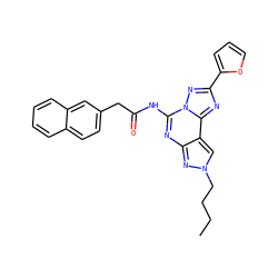 CCCCn1cc2c(nc(NC(=O)Cc3ccc4ccccc4c3)n3nc(-c4ccco4)nc23)n1 ZINC000045288253