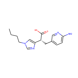 CCCCn1cnc([C@@H](Cc2ccc(N)nc2)C(=O)O)c1 ZINC000013529909