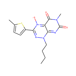 CCCCn1nc(-c2ccc(C)s2)[n+]([O-])c2c(=O)n(C)c(=O)nc1-2 ZINC000101274696