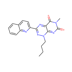 CCCCn1nc(-c2ccc3ccccc3n2)nc2c(=O)n(C)c(=O)nc1-2 ZINC000043122750
