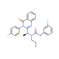 CCCN(C(=O)Nc1cccc(Cl)c1)[C@@H](C)c1nc2ccccc2c(=O)n1-c1ccc(F)cc1 ZINC000034718499