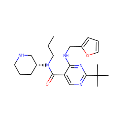 CCCN(C(=O)c1cnc(C(C)(C)C)nc1NCc1ccco1)[C@@H]1CCCNC1 ZINC000168804008