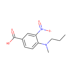CCCN(C)c1ccc(C(=O)O)cc1[N+](=O)[O-] ZINC000028825509