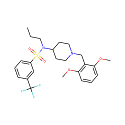 CCCN(C1CCN(Cc2c(OC)cccc2OC)CC1)S(=O)(=O)c1cccc(C(F)(F)F)c1 ZINC000016080025