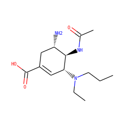 CCCN(CC)[C@@H]1C=C(C(=O)O)C[C@H](N)[C@H]1NC(C)=O ZINC000014944908