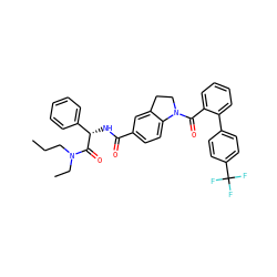 CCCN(CC)C(=O)[C@@H](NC(=O)c1ccc2c(c1)CCN2C(=O)c1ccccc1-c1ccc(C(F)(F)F)cc1)c1ccccc1 ZINC000036184509