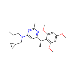 CCCN(CC1CC1)c1cc([C@@H](C)c2c(OC)cc(OC)cc2OC)nc(C)n1 ZINC000028369128