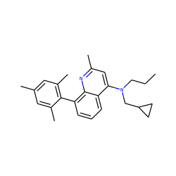 CCCN(CC1CC1)c1cc(C)nc2c(-c3c(C)cc(C)cc3C)cccc12 ZINC000002006260
