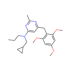 CCCN(CC1CC1)c1cc(Cc2c(OC)cc(OC)cc2OC)nc(C)n1 ZINC000028364261