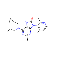 CCCN(CC1CC1)c1nc(C)nc2c1n(C)c(=O)n2-c1c(C)cc(C)nc1C ZINC000028020978