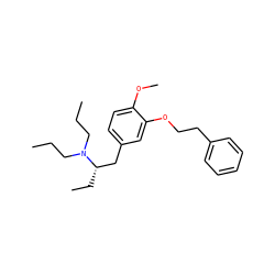 CCCN(CCC)[C@@H](CC)Cc1ccc(OC)c(OCCc2ccccc2)c1 ZINC000003824800