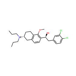 CCCN(CCC)[C@@H]1CCc2c(ccc([C@@H](O)Cc3ccc(Cl)c(Cl)c3)c2OC)C1 ZINC000027331794