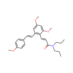 CCCN(CCC)C(=O)/C=C/c1c(/C=C/c2ccc(OC)cc2)cc(OC)cc1OC ZINC000095587598