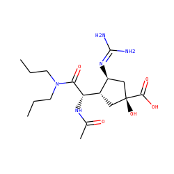CCCN(CCC)C(=O)[C@@H](NC(C)=O)[C@H]1C[C@@](O)(C(=O)O)C[C@@H]1N=C(N)N ZINC000013560268