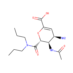CCCN(CCC)C(=O)[C@@H]1OC(C(=O)O)=C[C@@H](N)[C@H]1NC(C)=O ZINC000027744752