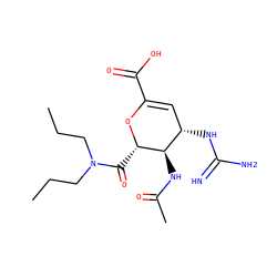 CCCN(CCC)C(=O)[C@@H]1OC(C(=O)O)=C[C@H](NC(=N)N)[C@H]1NC(C)=O ZINC000013778742