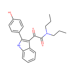 CCCN(CCC)C(=O)C(=O)c1c(-c2ccc(O)cc2)[nH]c2ccccc12 ZINC000473081283