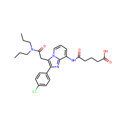 CCCN(CCC)C(=O)Cc1c(-c2ccc(Cl)cc2)nc2c(NC(=O)CCCC(=O)O)cccn12 ZINC000040938471