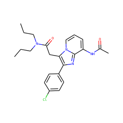 CCCN(CCC)C(=O)Cc1c(-c2ccc(Cl)cc2)nc2c(NC(C)=O)cccn12 ZINC000013801065