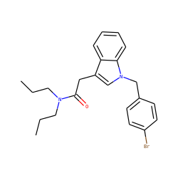 CCCN(CCC)C(=O)Cc1cn(Cc2ccc(Br)cc2)c2ccccc12 ZINC000013833116
