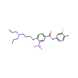 CCCN(CCC)CCCNc1ccc(C(=O)Nc2ccc(C)c(F)c2)cc1[N+](=O)[O-] ZINC000004668816