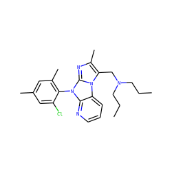CCCN(CCC)Cc1c(C)nc2n(-c3c(C)cc(C)cc3Cl)c3ncccc3n12 ZINC000028903703