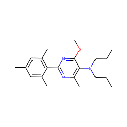 CCCN(CCC)c1c(C)nc(-c2c(C)cc(C)cc2C)nc1OC ZINC000038442321