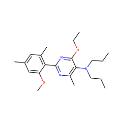 CCCN(CCC)c1c(C)nc(-c2c(C)cc(C)cc2OC)nc1OCC ZINC000040975517