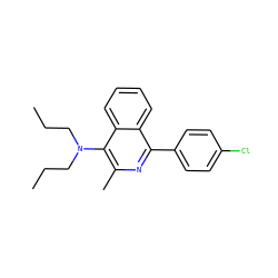 CCCN(CCC)c1c(C)nc(-c2ccc(Cl)cc2)c2ccccc12 ZINC000029037798