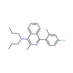 CCCN(CCC)c1c(C)nc(-c2ccc(Cl)cc2C)c2ccccc12 ZINC000029037800