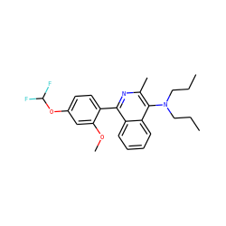 CCCN(CCC)c1c(C)nc(-c2ccc(OC(F)F)cc2OC)c2ccccc12 ZINC000029037806