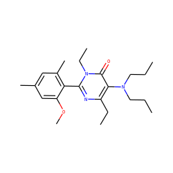 CCCN(CCC)c1c(CC)nc(-c2c(C)cc(C)cc2OC)n(CC)c1=O ZINC000013536097