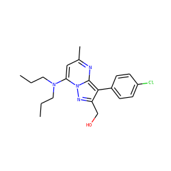 CCCN(CCC)c1cc(C)nc2c(-c3ccc(Cl)cc3)c(CO)nn12 ZINC000027195690