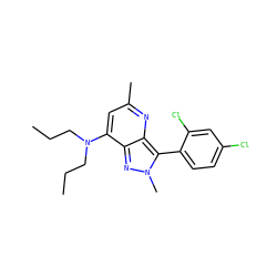 CCCN(CCC)c1cc(C)nc2c(-c3ccc(Cl)cc3Cl)n(C)nc12 ZINC000003981455