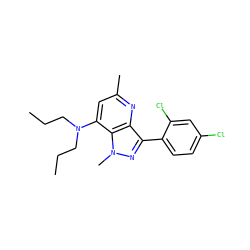 CCCN(CCC)c1cc(C)nc2c(-c3ccc(Cl)cc3Cl)nn(C)c12 ZINC000013553391