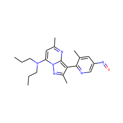 CCCN(CCC)c1cc(C)nc2c(-c3ncc(N=O)cc3C)c(C)nn12 ZINC000028336128
