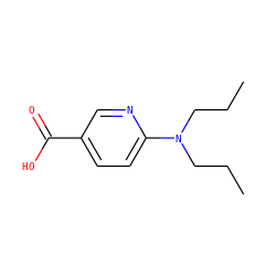 CCCN(CCC)c1ccc(C(=O)O)cn1 ZINC000022142680