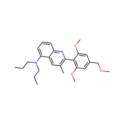 CCCN(CCC)c1cccc2nc(-c3c(OC)cc(COC)cc3OC)c(C)cc12 ZINC000084710782