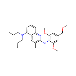 CCCN(CCC)c1cccc2nc(Nc3c(OC)cc(COC)cc3OC)c(C)cc12 ZINC000084652597