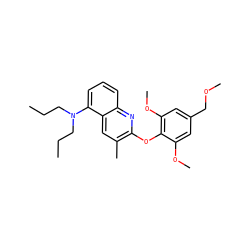 CCCN(CCC)c1cccc2nc(Oc3c(OC)cc(COC)cc3OC)c(C)cc12 ZINC000084757426