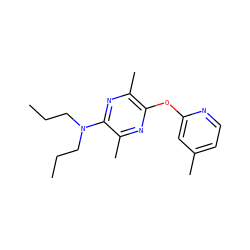 CCCN(CCC)c1nc(C)c(Oc2cc(C)ccn2)nc1C ZINC000028956145
