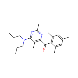 CCCN(CCC)c1nc(C)nc(C(=O)c2c(C)cc(C)cc2C)c1C ZINC000028356689