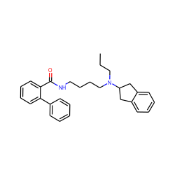 CCCN(CCCCNC(=O)c1ccccc1-c1ccccc1)C1Cc2ccccc2C1 ZINC000071319168