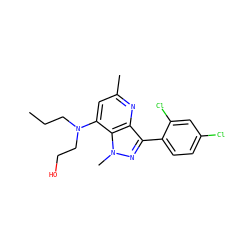CCCN(CCO)c1cc(C)nc2c(-c3ccc(Cl)cc3Cl)nn(C)c12 ZINC000013553446