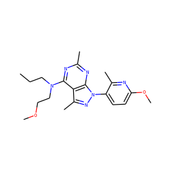 CCCN(CCOC)c1nc(C)nc2c1c(C)nn2-c1ccc(OC)nc1C ZINC000045257163