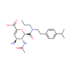 CCCN(CCc1ccc(C(C)C)cc1)C(=O)[C@@H]1OC(C(=O)O)=C[C@H](N)[C@H]1NC(C)=O ZINC000013778790