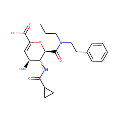CCCN(CCc1ccccc1)C(=O)[C@@H]1OC(C(=O)O)=C[C@H](N)[C@H]1NC(=O)C1CC1 ZINC000027736353
