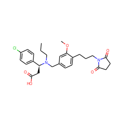 CCCN(Cc1ccc(CCCN2C(=O)CCC2=O)c(OC)c1)[C@@H](CC(=O)O)c1ccc(Cl)cc1 ZINC000220751902